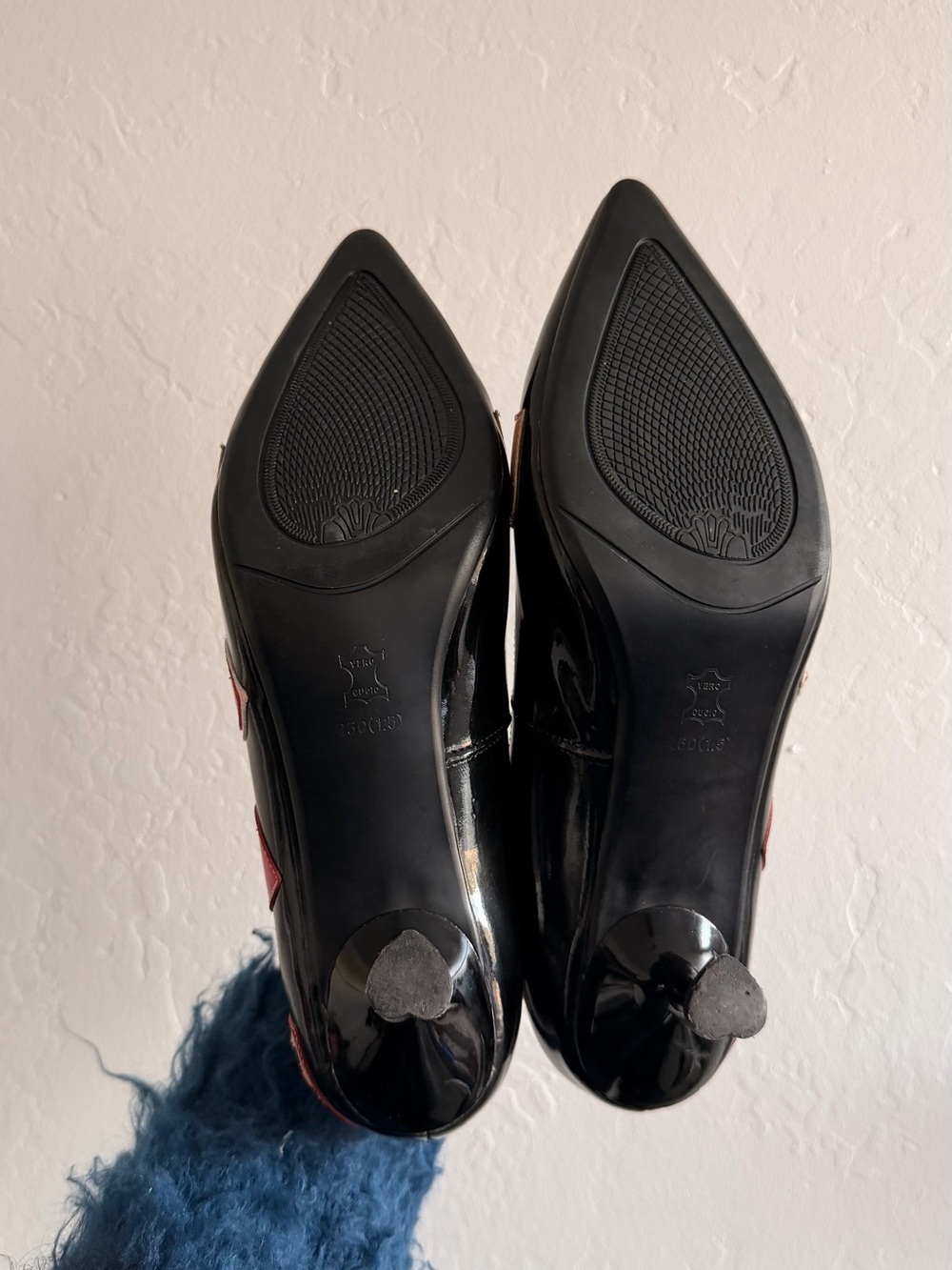 Vintage 90s Patent Leather Red Heart Heels - Picture 6 of 9